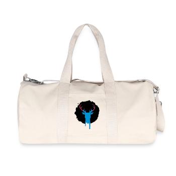 Hirsch Patch Graffiti - Recycelte Canvas-Sporttasche von Stanley/Stella - Naturweiß - Vorne
