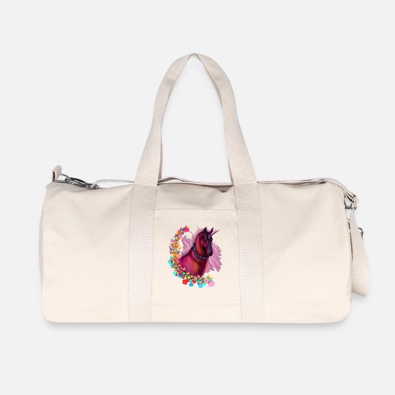Rosa Einhorn - Recycelte Canvas-Sporttasche von Stanley/Stella - Naturweiß