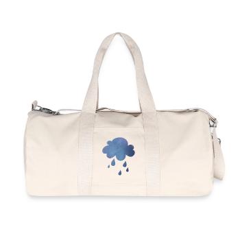 Nuage pluie météo mauvais temps gouttes aquarelle - Sac de sport en toile recyclée Stanley/Stella - blanc naturel - Devant