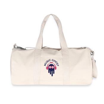 music ghost symbol music ghost funny cute - Recycled Canvas Sports Bag by Stanley/Stella - natural - Front