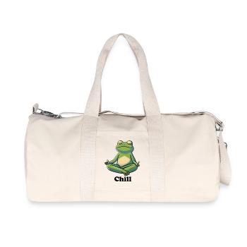 Chilliger Frosch - Recycelte Canvas-Sporttasche von Stanley/Stella - Naturweiß - Vorne