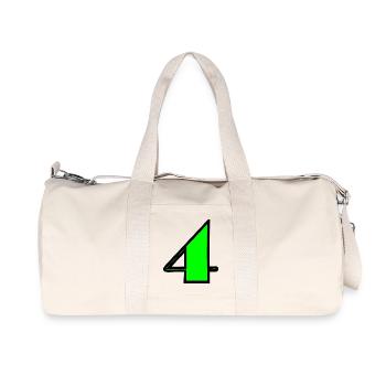 4 ANS,4e ANNIVERSAIRE,ANNIVERSAIRE 4 ANS,4 - Sac de sport en toile recyclée Stanley/Stella - blanc naturel - Devant