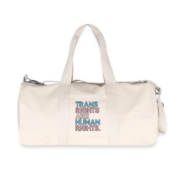 Mois de la fierté LGBT - Les droits des trans sont des droits humains - Sac de sport en toile recyclée Stanley/Stella - blanc naturel - Devant