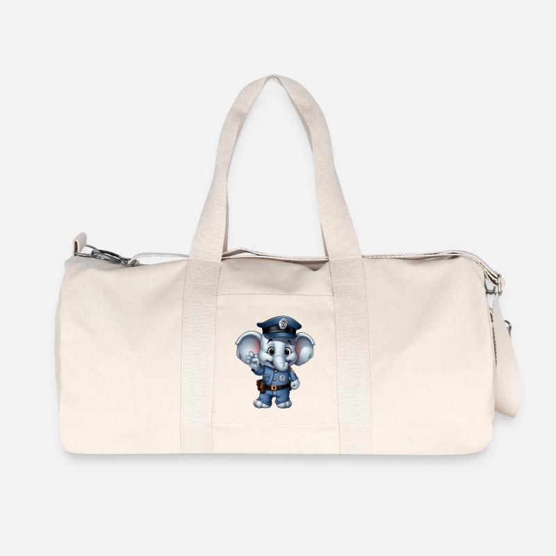 Polizei Elefäntchen - Recycelte Canvas-Sporttasche von Stanley/Stella - Naturweiß