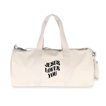 Jésus t’aime - Sac de sport en toile recyclée Stanley/Stella - blanc naturel - Devant