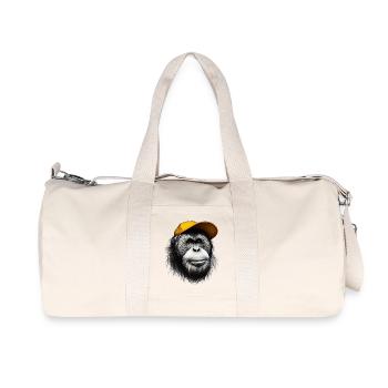 Orang-Utan-Affe - Recycelte Canvas-Sporttasche von Stanley/Stella - Naturweiß - Vorne