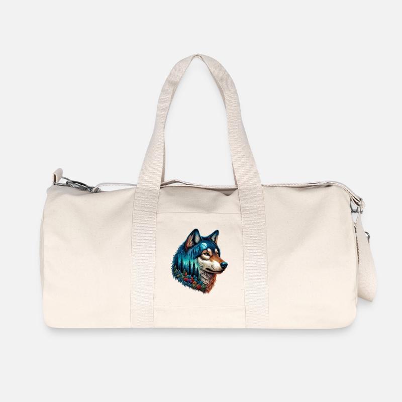 Wolf - Recycelte Canvas-Sporttasche von Stanley/Stella - Naturweiß