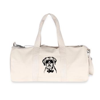 Boxer Sonnenbrille cool Hunde Hund Wilsigns - Recycelte Canvas-Sporttasche von Stanley/Stella - Naturweiß - Vorne