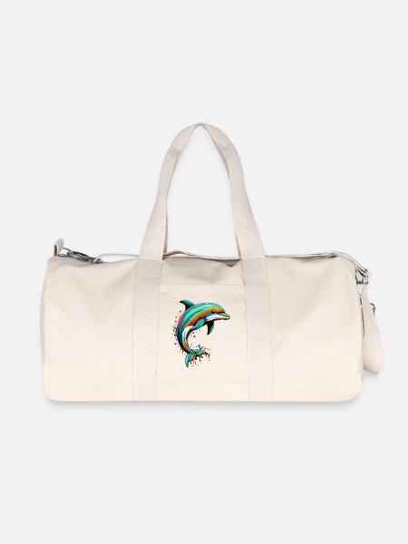Delfin - Recycelte Canvas-Sporttasche von Stanley/Stella - Naturweiß