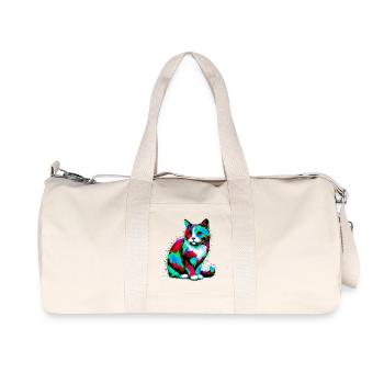 Chat - Sac de sport en toile recyclée Stanley/Stella - blanc naturel - Devant