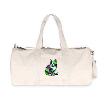 Katze - Recycelte Canvas-Sporttasche von Stanley/Stella - Naturweiß - Vorne