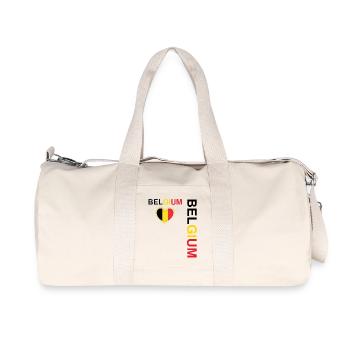 BELGIUM team supporter football - Recycled Canvas Sports Bag by Stanley/Stella - natural - Front