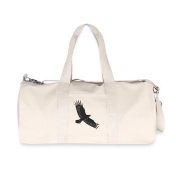 Anmutiges Vogel-Silhouetten-Design - Recycelte Canvas-Sporttasche von Stanley/Stella - Naturweiß - Vorne