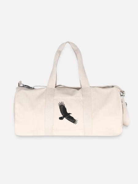 Graceful Bird Silhouette Design - Recycled Canvas Sports Bag by Stanley/Stella - natural