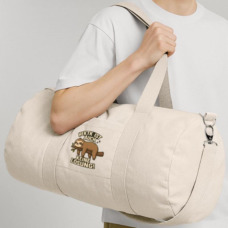 Hectic is not a solution either Sleeping sloth Recycled Canvas Sports Bag by Stanley/Stella