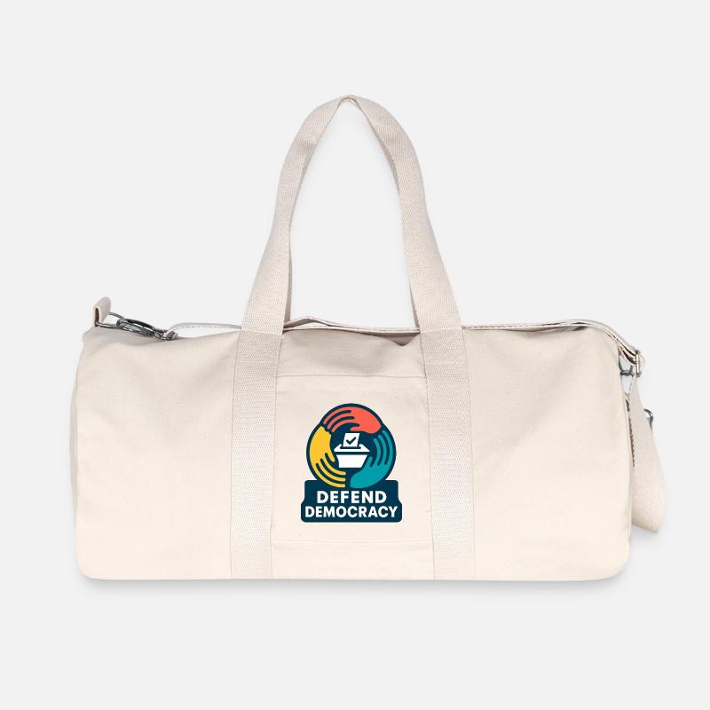 Defend Democracy - Recycelte Canvas-Sporttasche von Stanley/Stella - Naturweiß