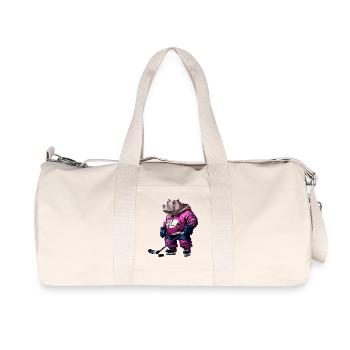 Nilpferde Eishockey - Recycelte Canvas-Sporttasche von Stanley/Stella - Naturweiß - Vorne