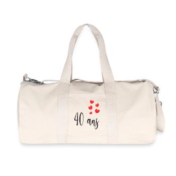 40. 40 YEARS. 40th ANNIVERSARY. 40 YEARS ANNIVERSARY. - Recycled Canvas Sports Bag by Stanley/Stella - natural - Front