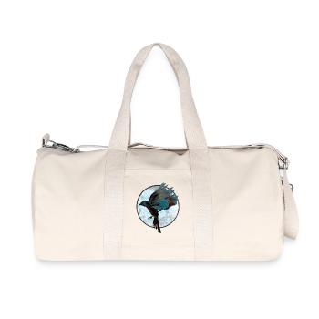 Fantasy bird illustration with color explosion - Recycled Canvas Sports Bag by Stanley/Stella - natural - Front