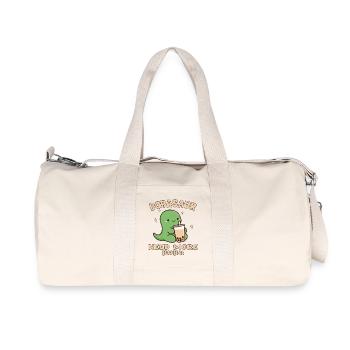 BOBA SAUR Mignon - Recycelte Canvas-Sporttasche von Stanley/Stella - Naturweiß - Vorne