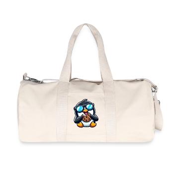 Cute Penguin Cookie Cartoon Dessert Snacking - Recycled Canvas Sports Bag by Stanley/Stella - natural - Front