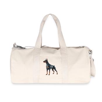Dobermann - Cooles Low-Poly-Logo - Recycelte Canvas-Sporttasche von Stanley/Stella - Naturweiß - Vorne