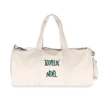 WEIHNACHTEN. FROHE WEIHNACHTEN. FROHE WEIHNACHTEN. TANNE. NATUR. - Recycelte Canvas-Sporttasche von Stanley/Stella - Naturweiß - Vorne