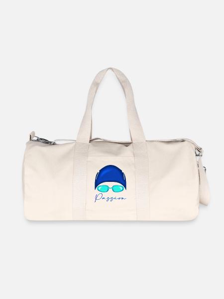 Passion Schwimmen Neon Blau - Recycelte Canvas-Sporttasche von Stanley/Stella - Naturweiß
