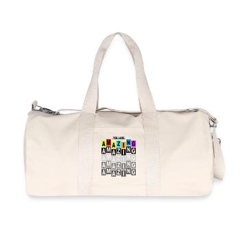 Amazing Pop Art Colorful Blocks - Recycled Canvas Sports Bag by Stanley/Stella - natural - Front