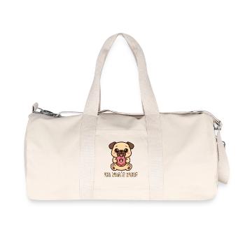 Chien kawaii avec beignet - Sac de sport en toile recyclée Stanley/Stella - blanc naturel - Devant