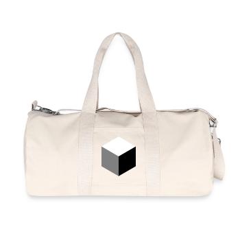 Geometric Cube Silhouette - Recycled Canvas Sports Bag by Stanley/Stella - natural - Front