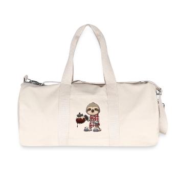 Funny Sloth Coffee Lover Morning Brew - Recycled Canvas Sports Bag by Stanley/Stella - natural - Front