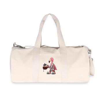 Funny Flamingo Coffee Lover Morning Brew - Recycled Canvas Sports Bag by Stanley/Stella - natural - Front