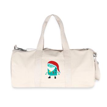 Retro Spielkonsole mit Santa Claus Weihnachtsmütze - Recycelte Canvas-Sporttasche von Stanley/Stella - Naturweiß - Vorne