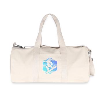 Neon Snowboarder Stripes - Recycelte Canvas-Sporttasche von Stanley/Stella - Naturweiß - Vorne