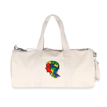 Illustration de tête de puzzle de sensibilisation à l’autisme - Sac de sport en toile recyclée Stanley/Stella - blanc naturel - Devant
