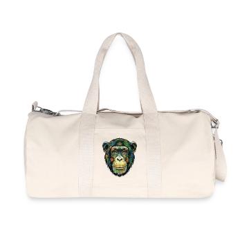 Fleurs colorées de chimpanzé - Sac de sport en toile recyclée Stanley/Stella - blanc naturel - Devant