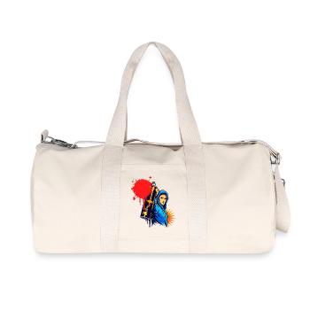 Graffiti Sprayer with Spray Can in Urban Style - Recycled Canvas Sports Bag by Stanley/Stella - natural - Front