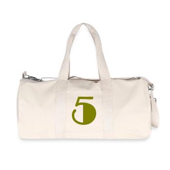 5. ANNIVERSAIRE. 5 ANS. 5e ANNIVERSAIRE - Sac de sport en toile recyclée Stanley/Stella - blanc naturel - Devant