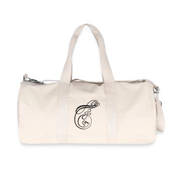 Calligraphy Line Art Faces as Letter F - Recycled Canvas Sports Bag by Stanley/Stella - natural - Front