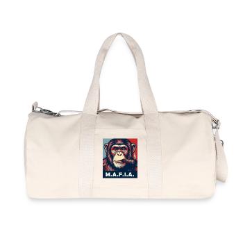 Pop Art Chimp with Cigar - Recycled Canvas Sports Bag by Stanley/Stella - natural - Front