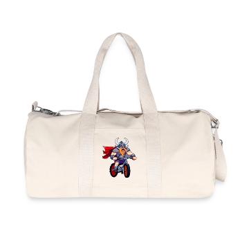 Viking auf Motorrad - Recycelte Canvas-Sporttasche von Stanley/Stella - Naturweiß - Vorne
