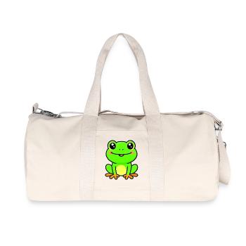 Bright Lime Frog Charm - Recycled Canvas Sports Bag by Stanley/Stella - natural - Front