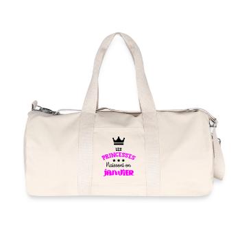 Princesse née en Janvier Joli Cadeau Anniversaire - Sac de sport en toile recyclée Stanley/Stella - blanc naturel - Devant