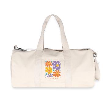 Subtiles Tax The Rich Boho Frauen Protest - Recycelte Canvas-Sporttasche von Stanley/Stella - Naturweiß - Vorne