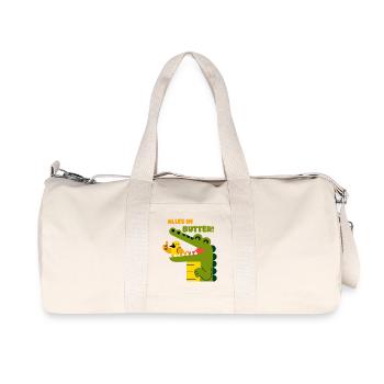 Alles in Butter: Alligator und Spatz - Recycelte Canvas-Sporttasche von Stanley/Stella - Naturweiß - Vorne
