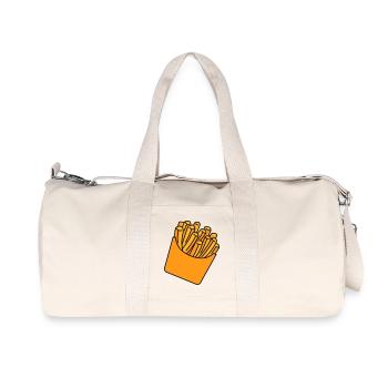 Pommes Fries Illustration - Recycelte Canvas-Sporttasche von Stanley/Stella - Naturweiß - Vorne