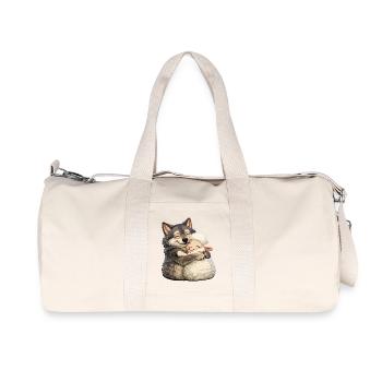 Knuffende Wolf and Lamb - Recycled Canvas Sports Bag by Stanley/Stella - natural - Front