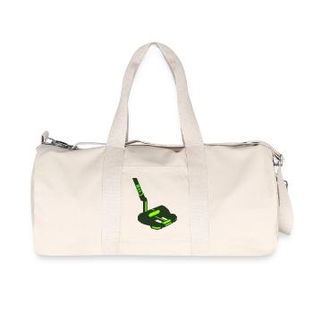 Golf Putter Schlaeger Icon - Recycelte Canvas-Sporttasche von Stanley/Stella - Naturweiß - Vorne