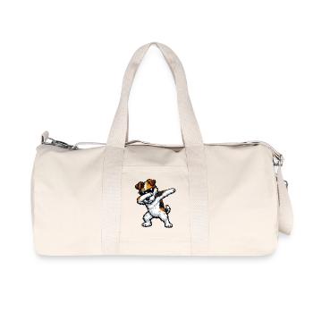 Dabbing Fox Terrier im Comic Stil - Recycelte Canvas-Sporttasche von Stanley/Stella - Naturweiß - Vorne